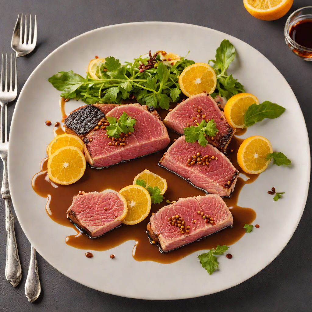 Pan-Seared Tuna Steak with Citrus Soy Glaze