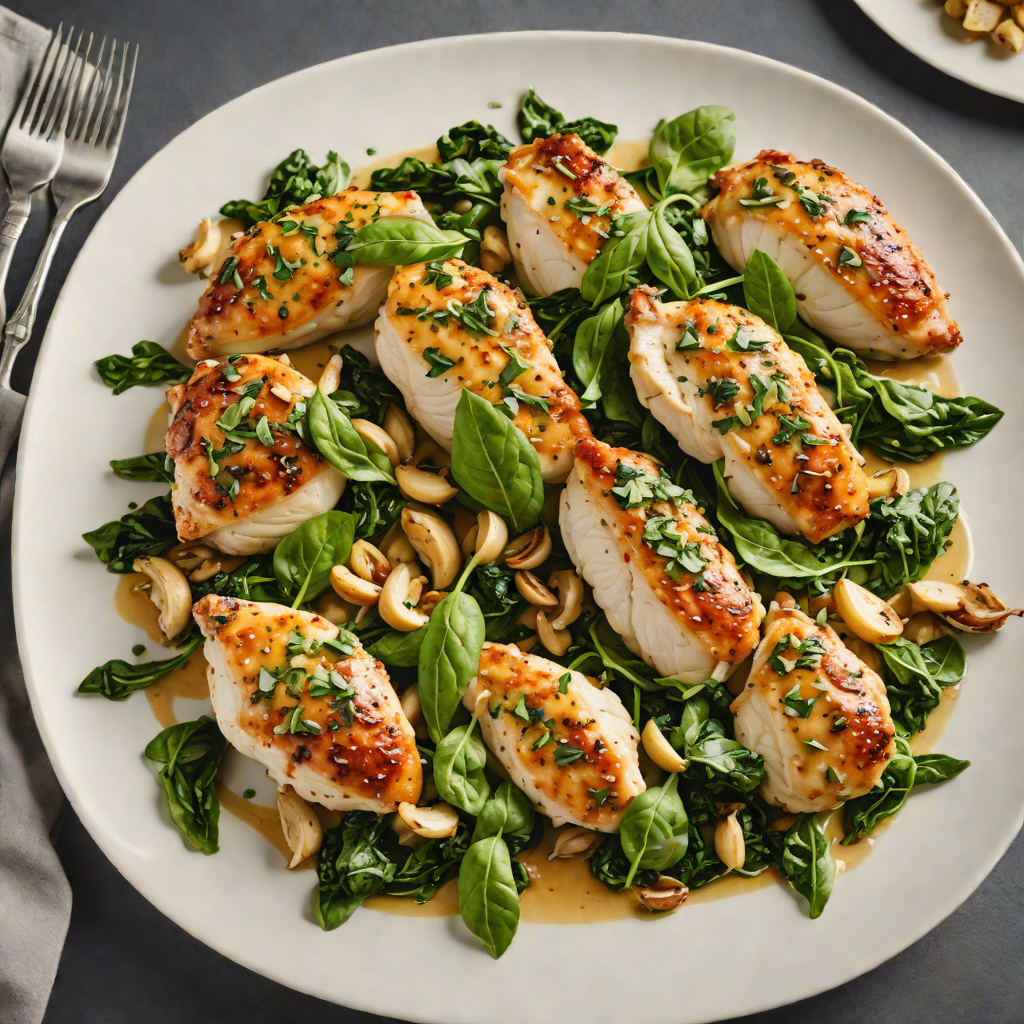 Sautéed Italian Chicken with Roasted Garlic and Spinach