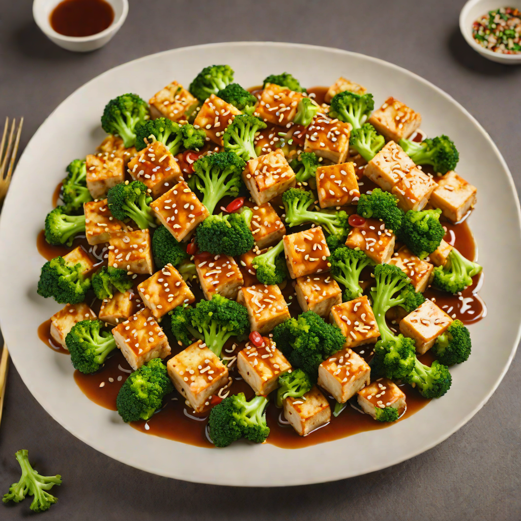 Stir-Fried Tofu with Broccoli and Spicy Sesame Sauce