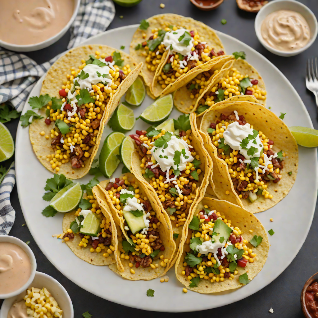Tex-Mex Street Corn Tacos with Chipotle Crema