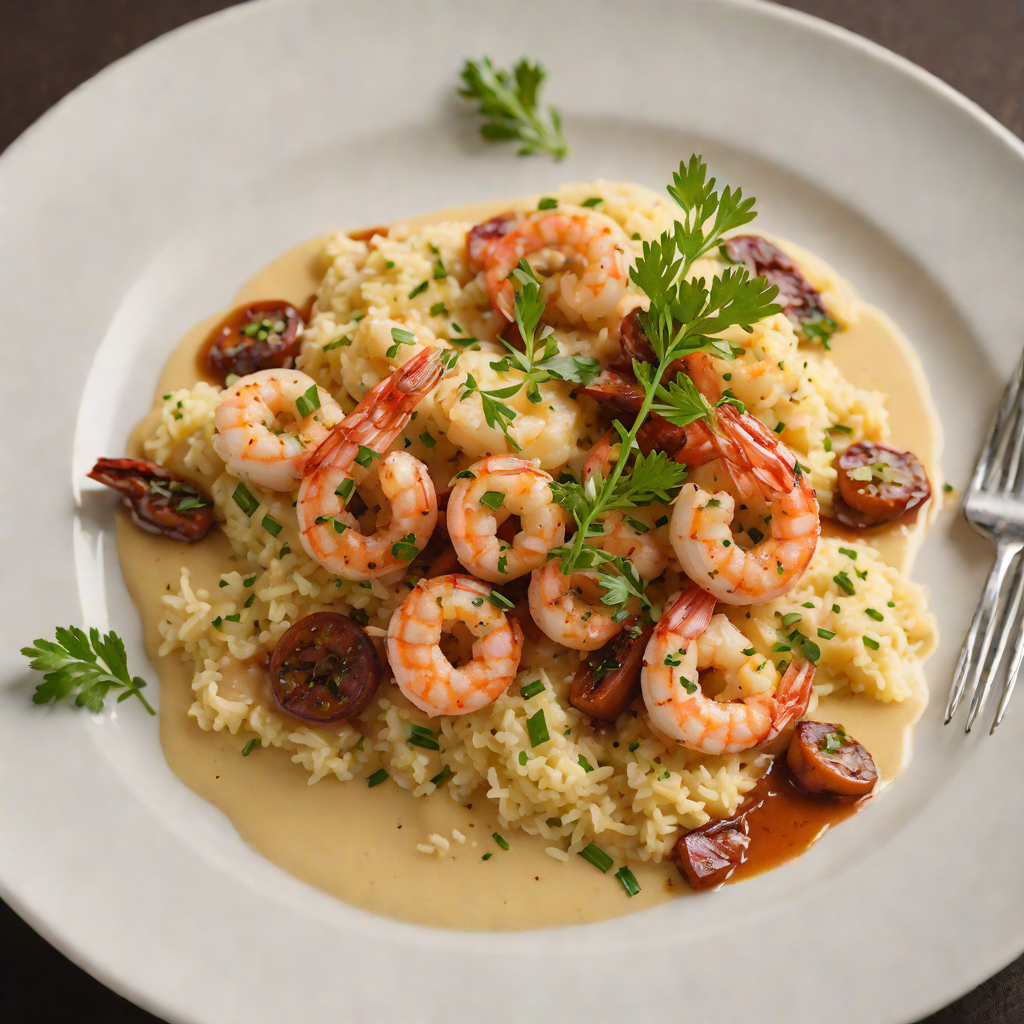 Southern Cypress Bistro Shrimp and Grits with Andouille Sausage