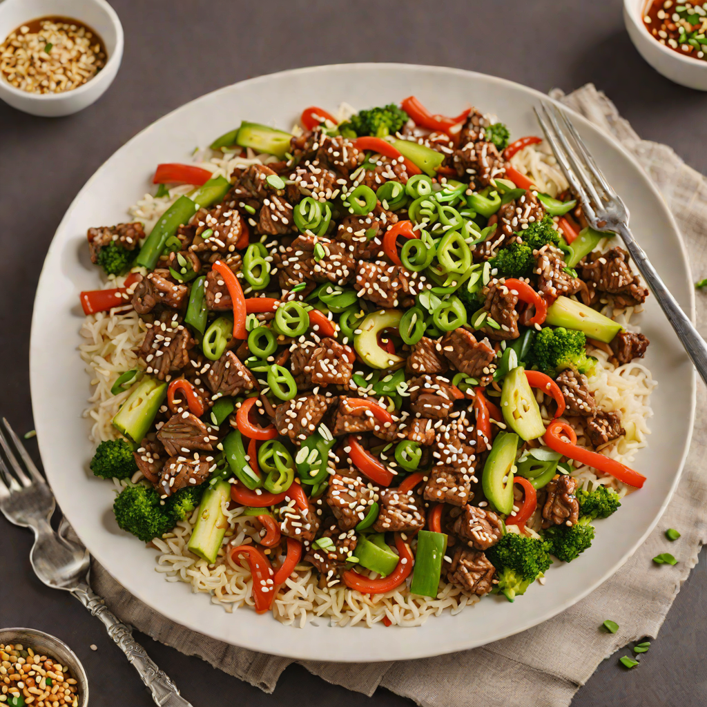Korean-Inspired Spicy Beef Stir-Fry with Sesame and Scallions