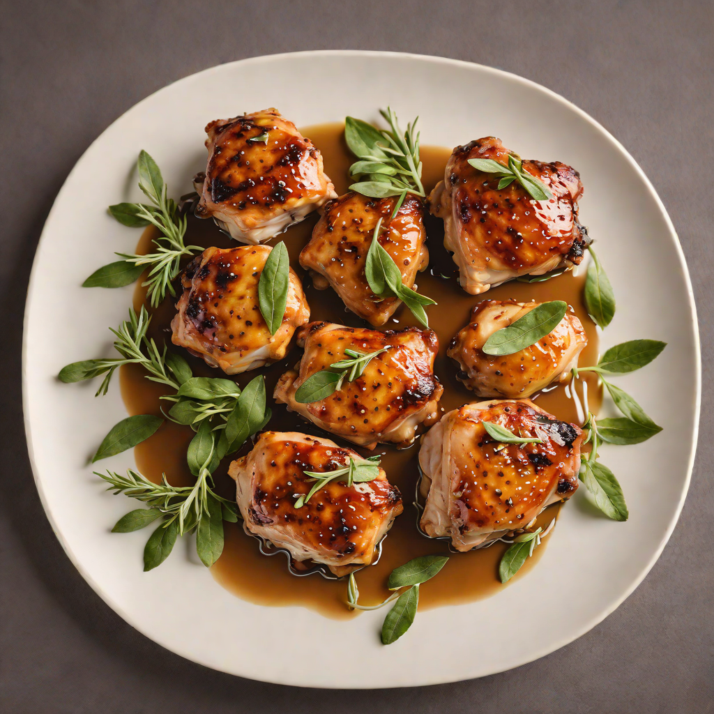 Maple-Glazed Smoked Chicken Thighs with Sage