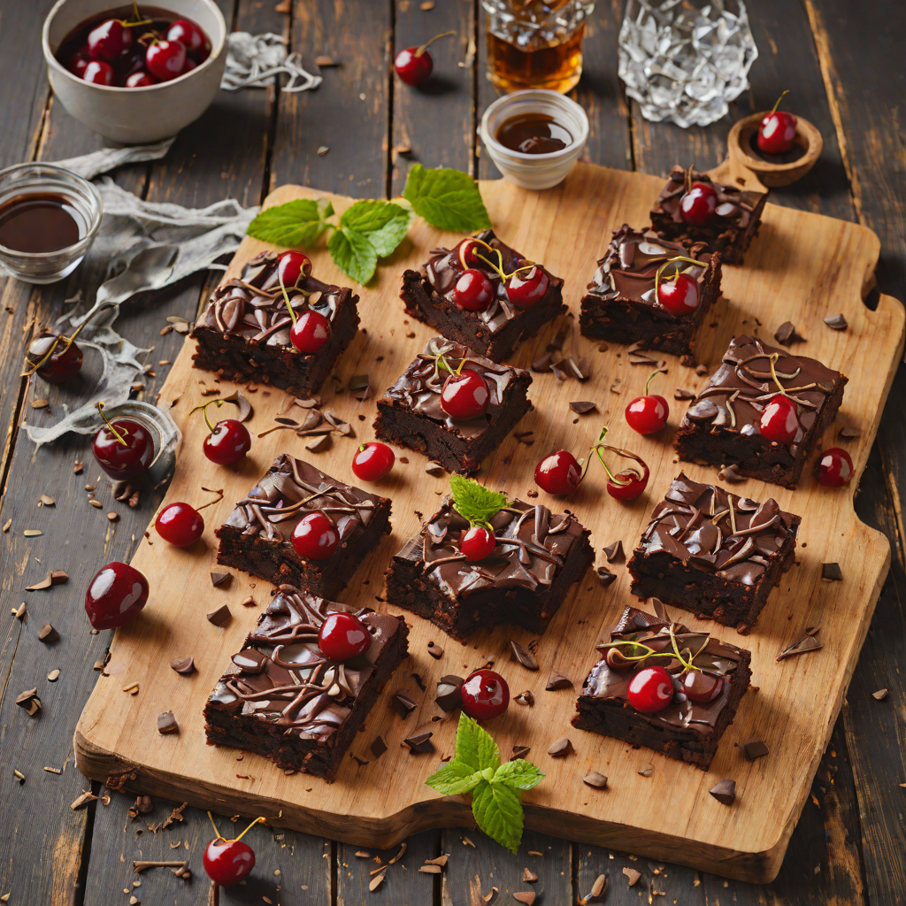 Whiskey-Soaked Cherry Chocolate Brownies