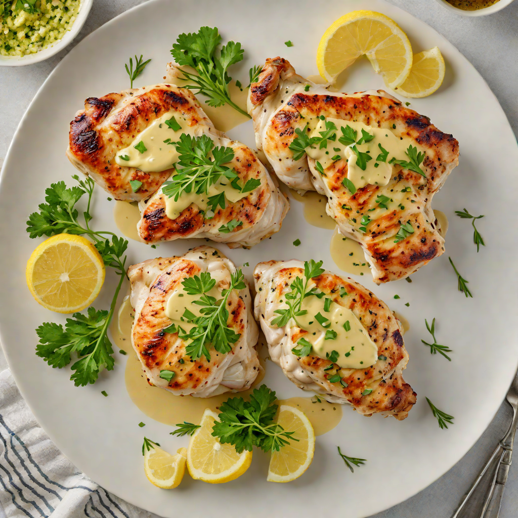 Pan-Seared Chicken with Imbibed Garlic Herb Butter