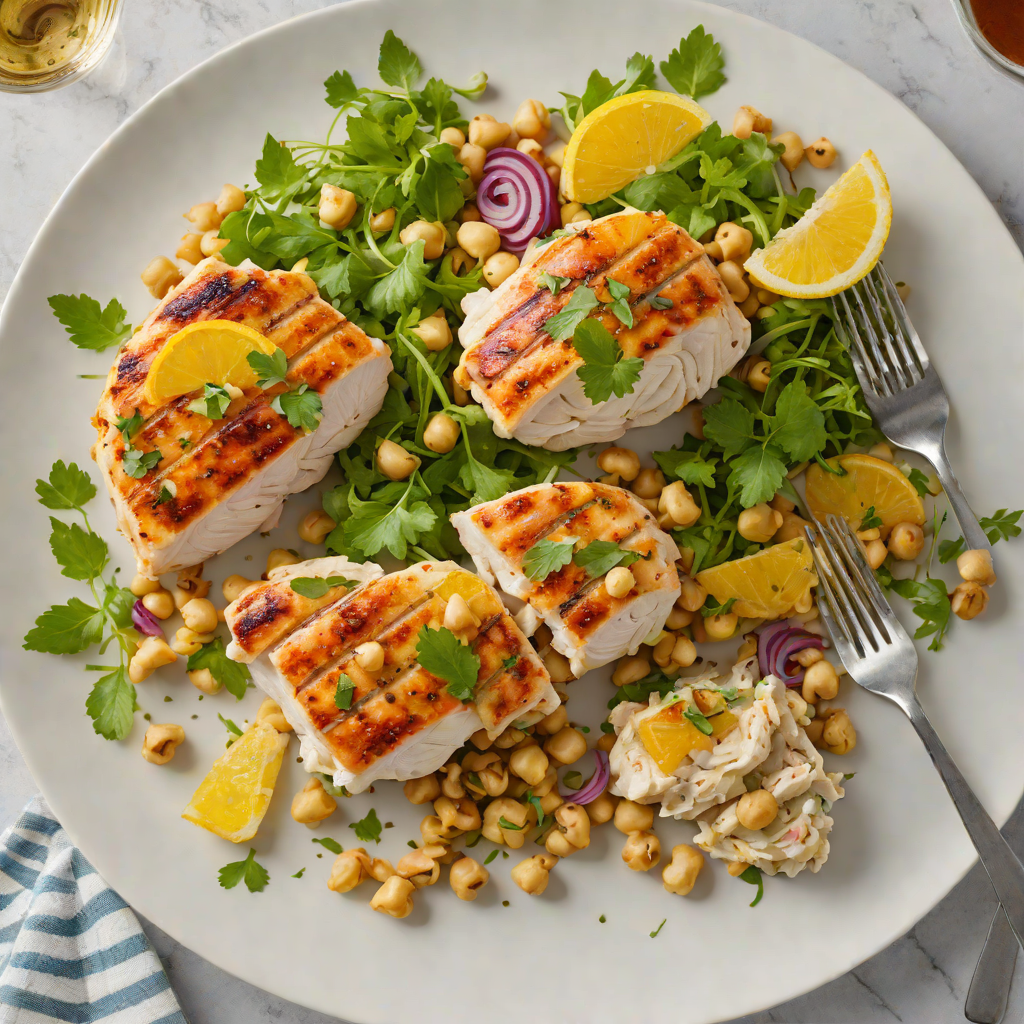 Grilled Citrus-Herb Chicken with Chickpea Salad