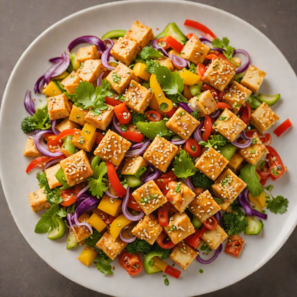 Stir-Fried Spicy Tofu with Rainbow Vegetables