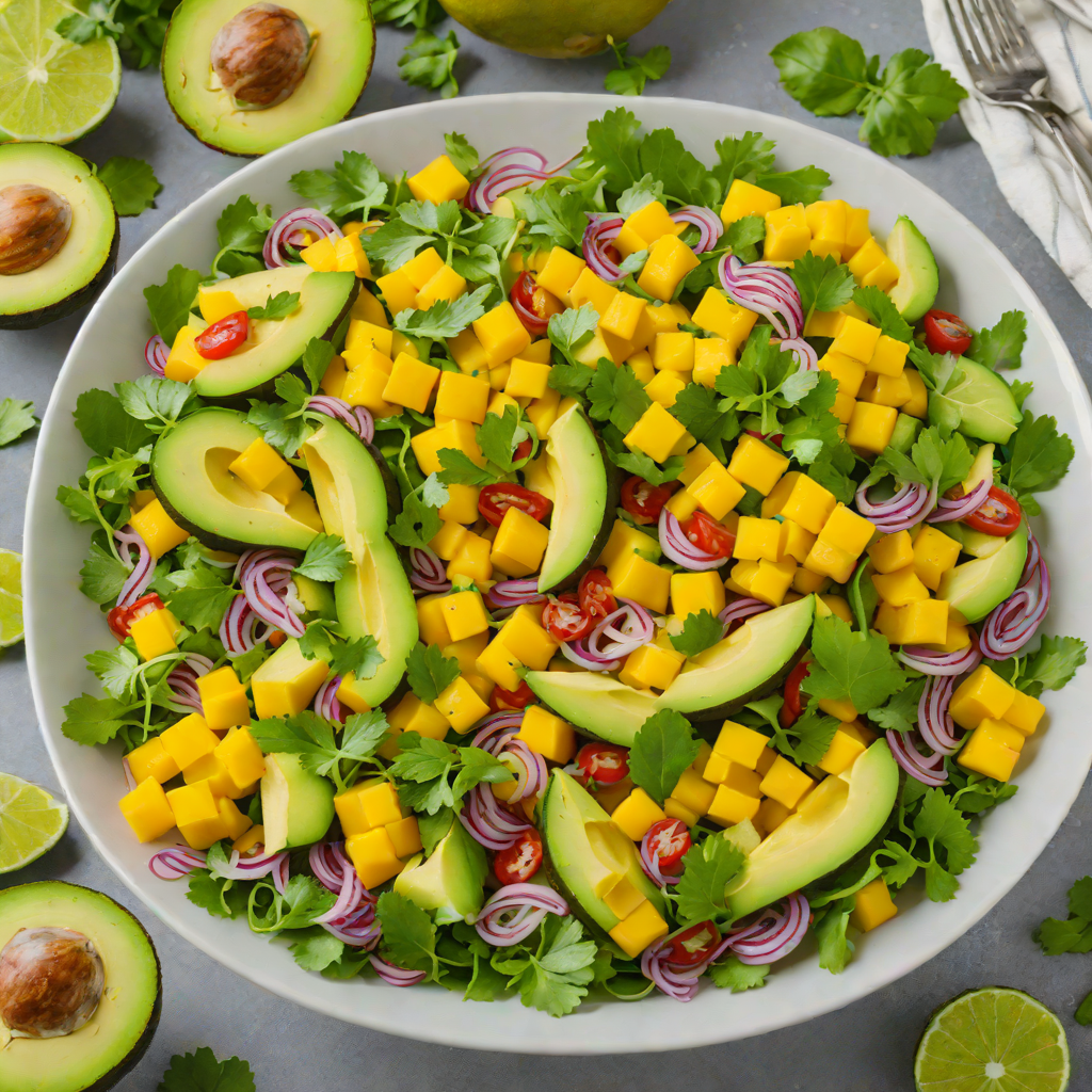 No-Cook Mango Avocado Salad with Lime and Cilantro