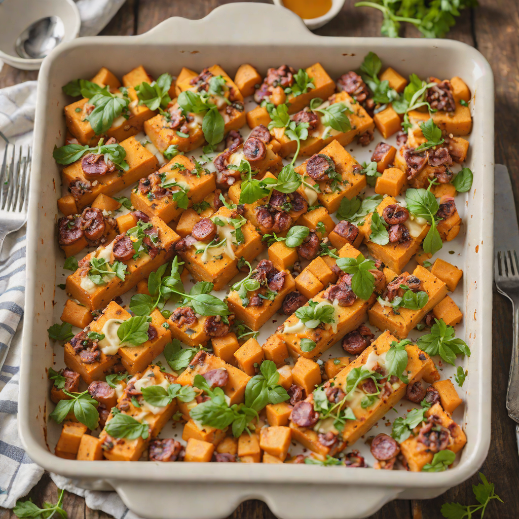 Sweet Potato and Italian Sausage Sheet Pan Bake