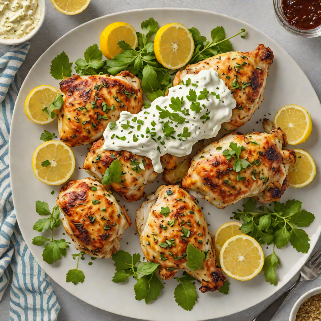 Oven-Roasted Lemon-Oregano Chicken with Tzatziki Sauce