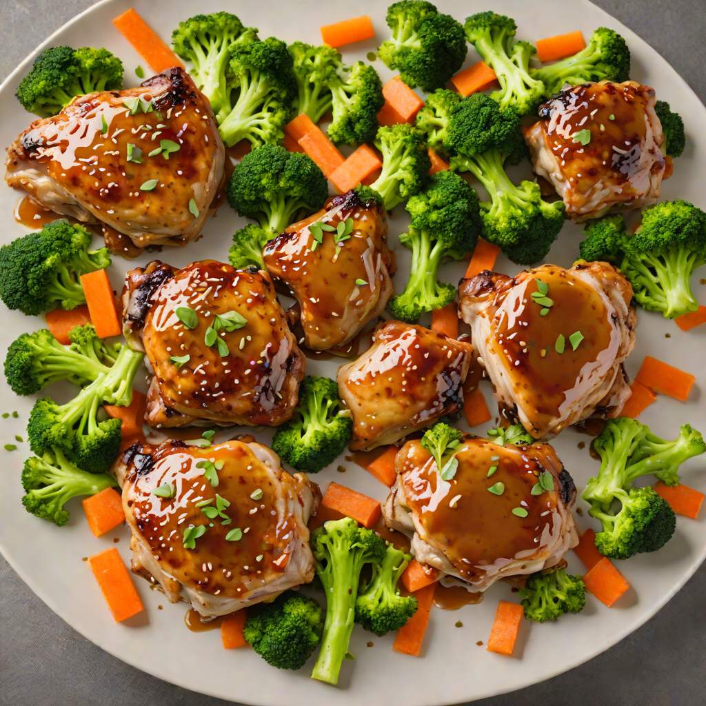 Sheet Pan Honey-Soy Glazed Chicken Thighs with Broccoli and Carrots