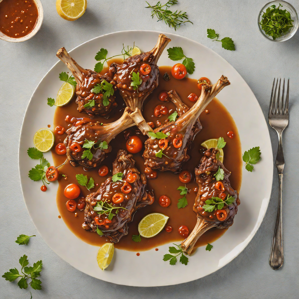 Slow-Cooked Lamb Shanks with Bush Tomato and Finger Lime Glaze