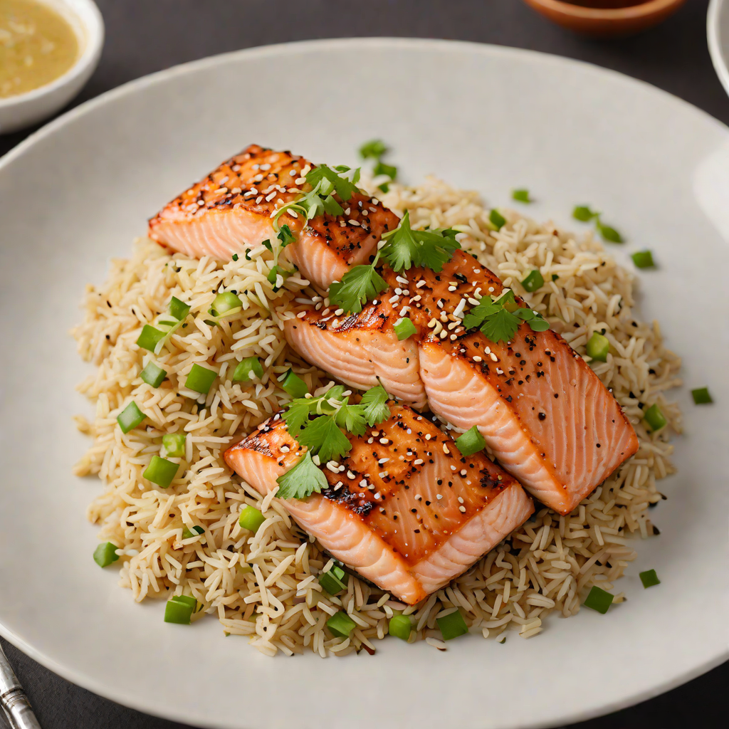 Seared Ginger-Soy Salmon with Sesame Rice