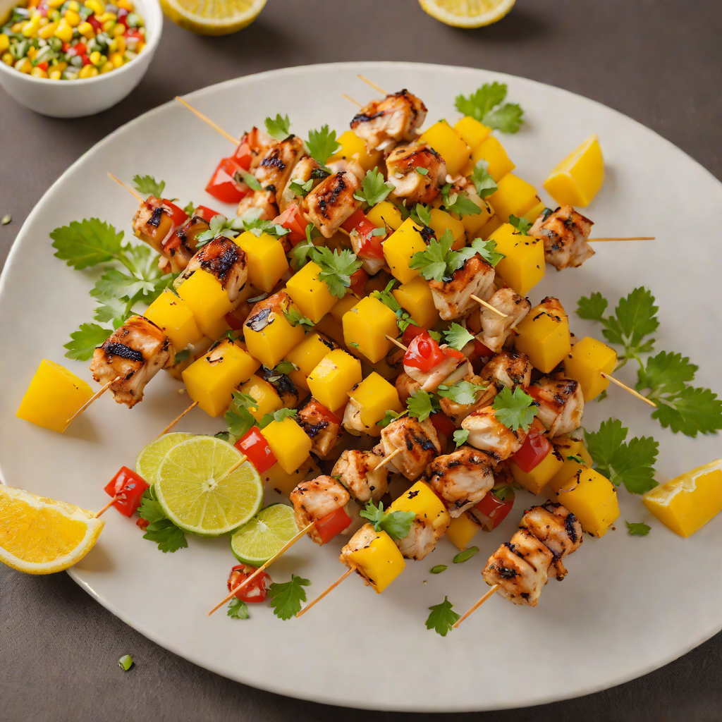 Citrus-Marinated Chicken Skewers with Mango Salsa