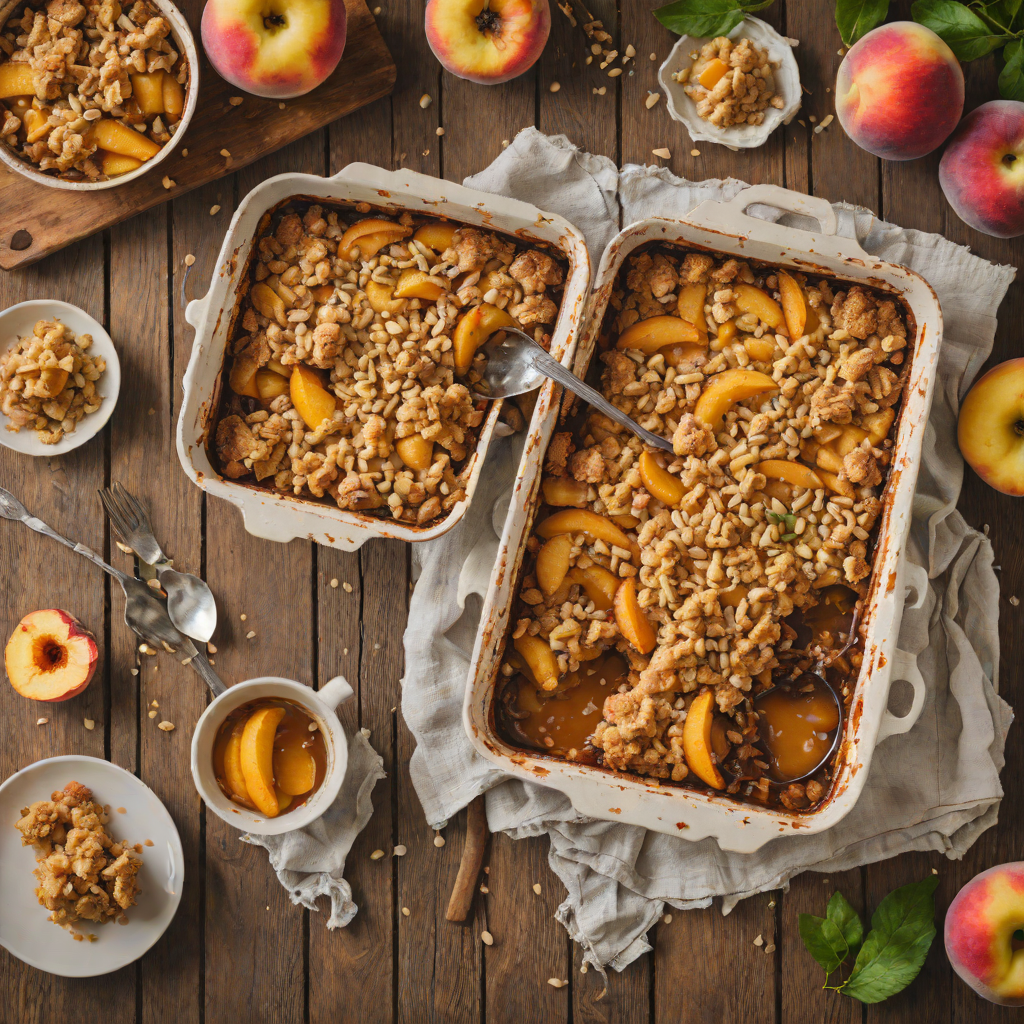 Oven-Baked Peach Cobbler with Cinnamon Streusel