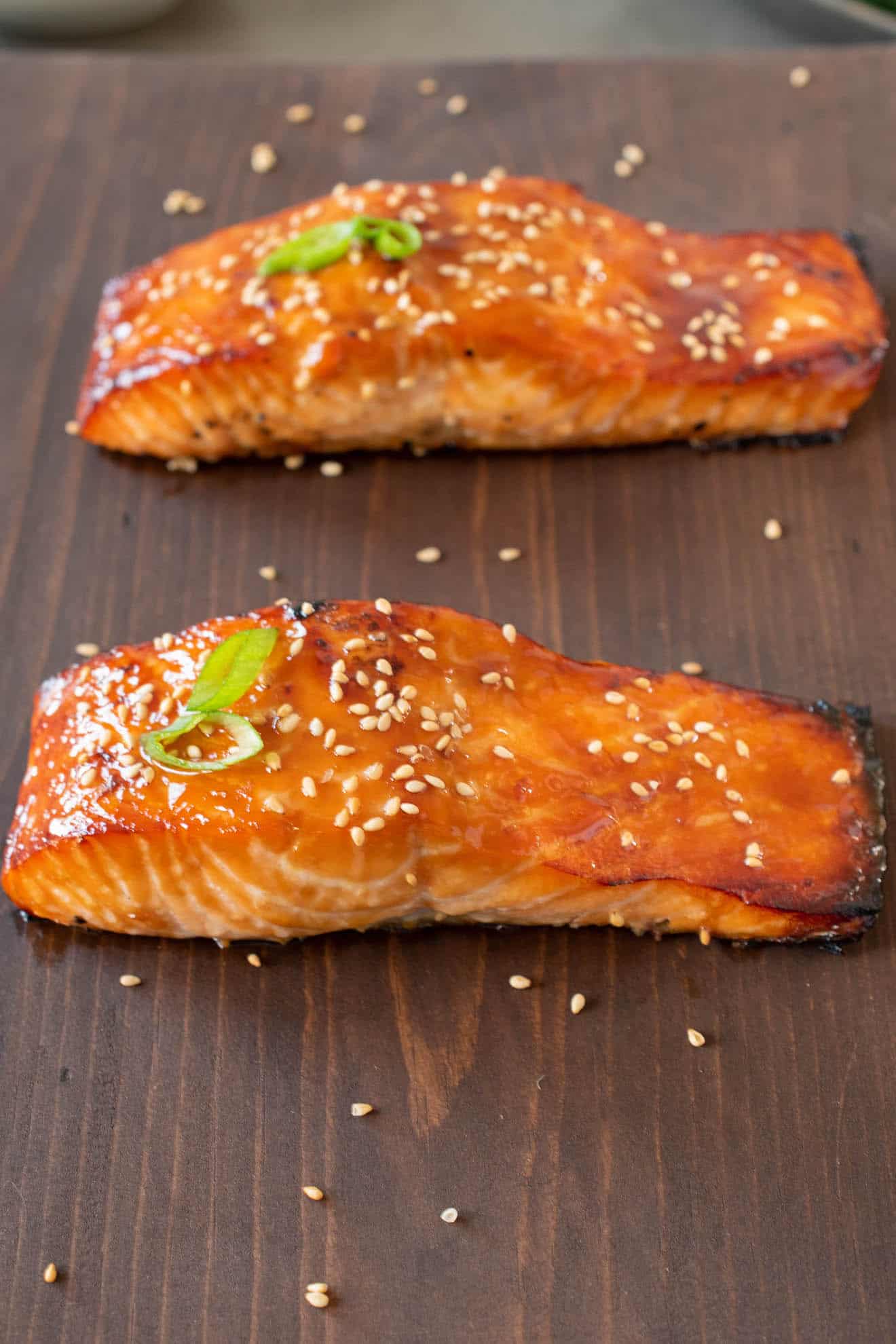 Soy-Glazed Teriyaki Salmon with Sesame-Sesame Veggies