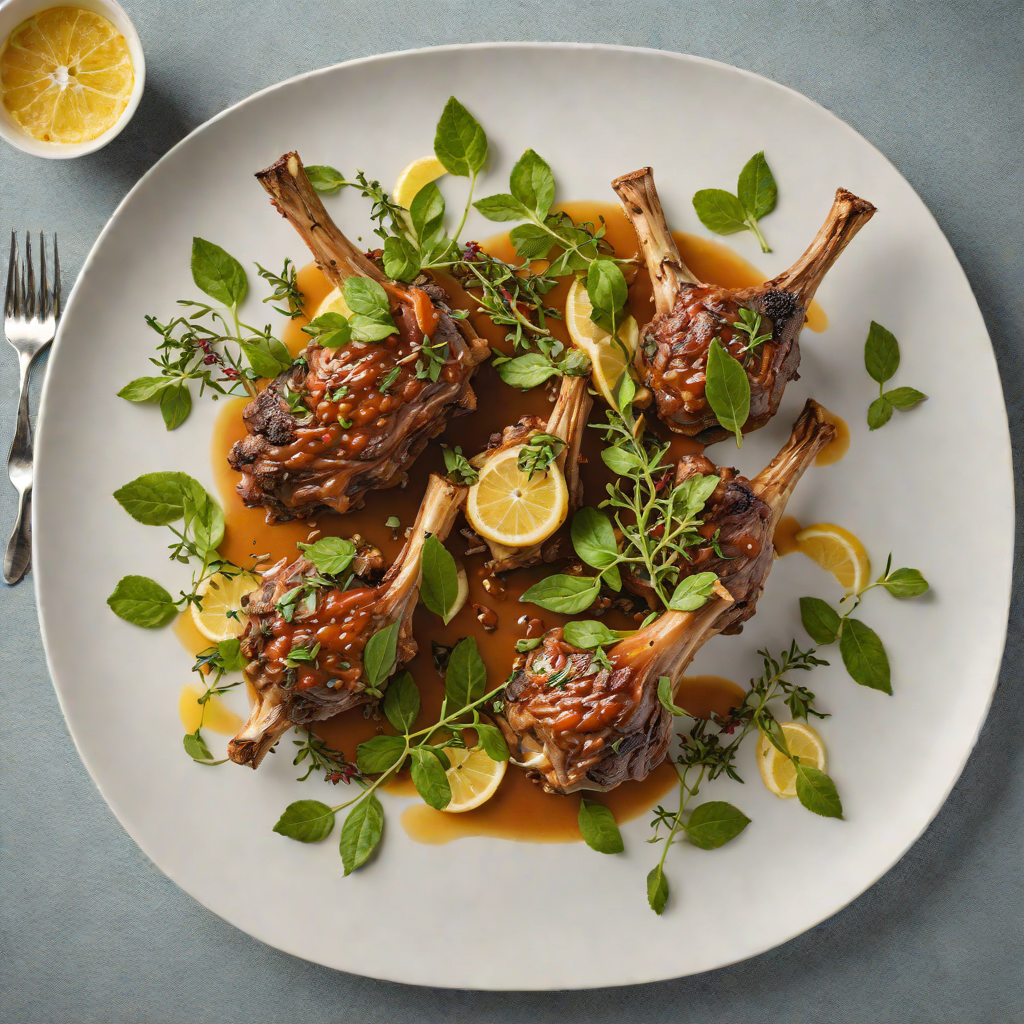 Slow-Cooked Lamb Shanks with Lemon Myrtle and River Mint