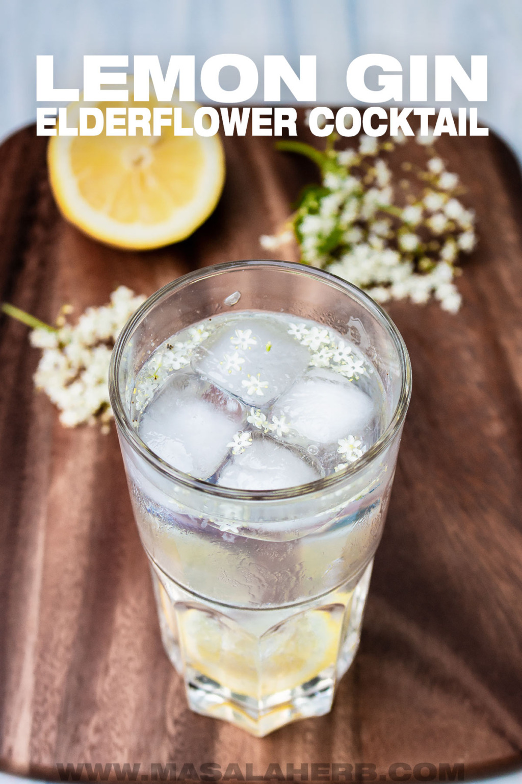 Spiced Gin and Elderflower Collins with Lemon and Soda