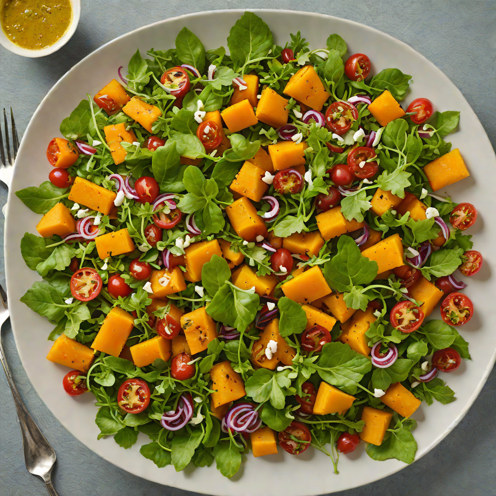 Roasted Pumpkin and Bush Tomato Salad with Finger Lime Dressing