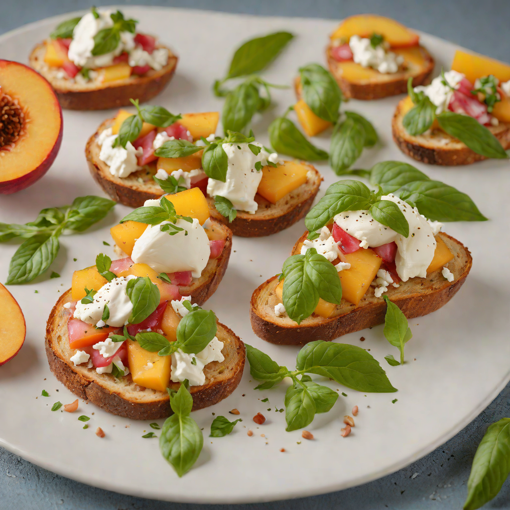 Peach and Burrata Summer Bruschetta
