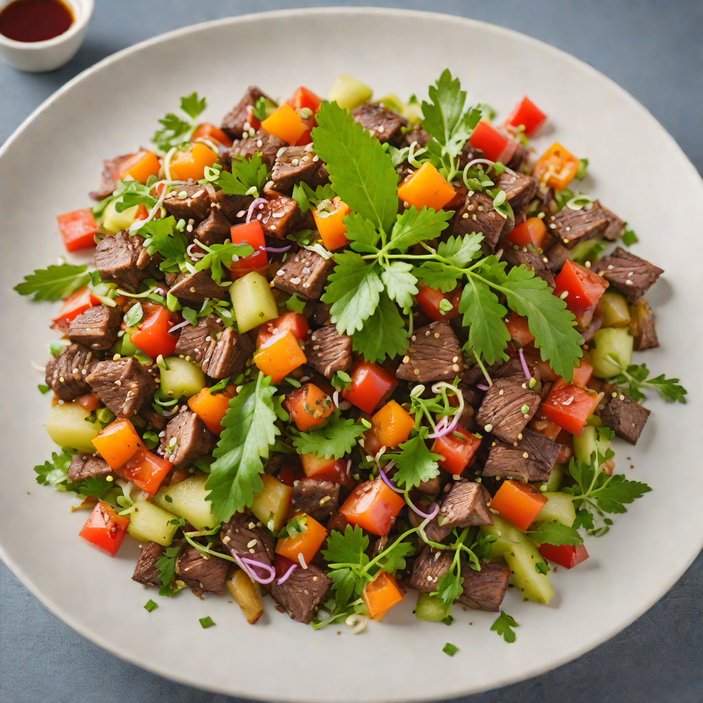 Kangaroo Stir-Fry with Finger Lime and Bush Tomato Salsa