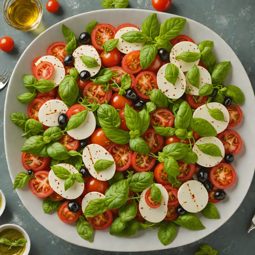 MolView-Inspired Layered Caprese Salad with Basil Oil