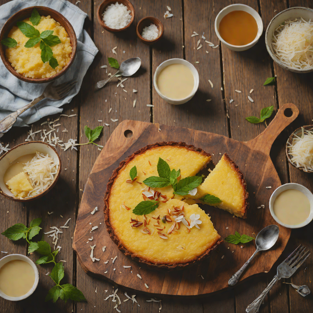 Warm Cassava Cake with Coconut Custard Topping