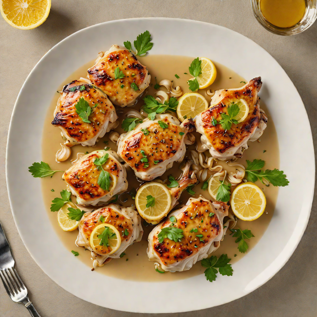 Pan-Seared Chicken Thighs with Garlic and Lemon Broth