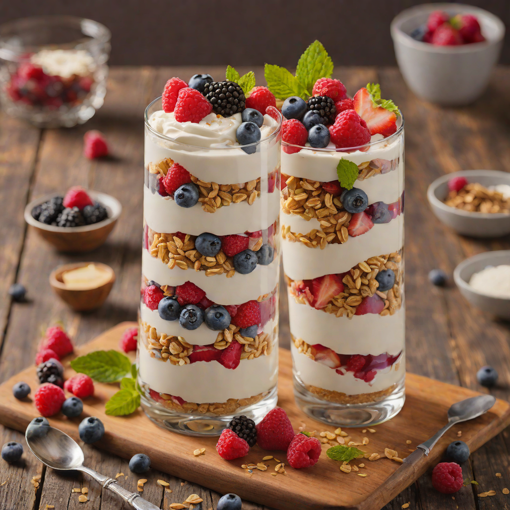 Vanilla and Berry Layered Parfait with Honey Yogurt
