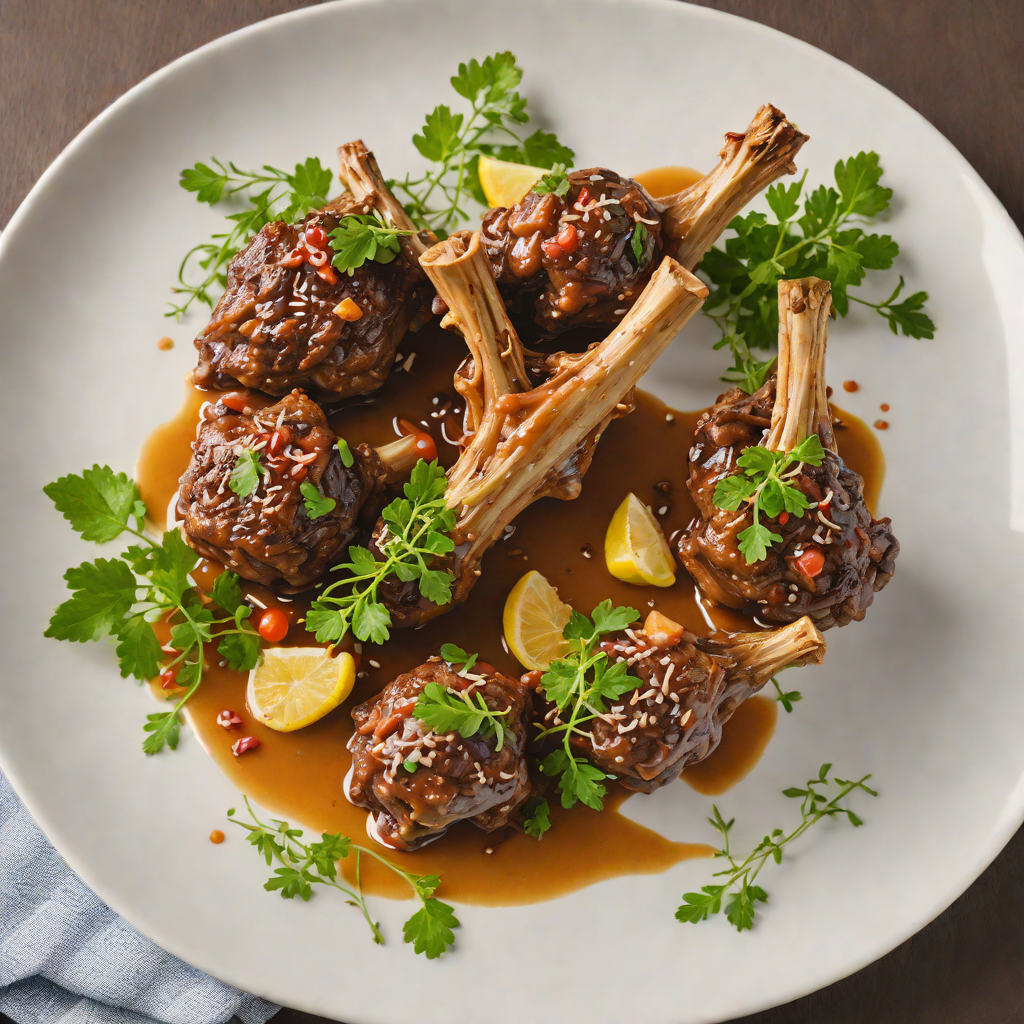 Slow-Cooked Lamb Shanks with Finger Lime and Lemon Myrtle
