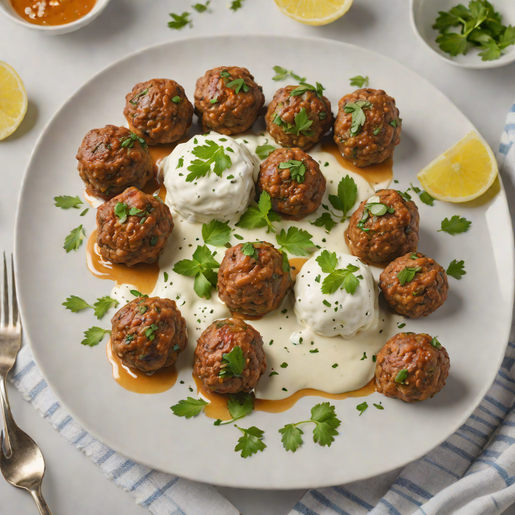 Traditional Greek Lamb Meatballs with Tzatziki Sauce