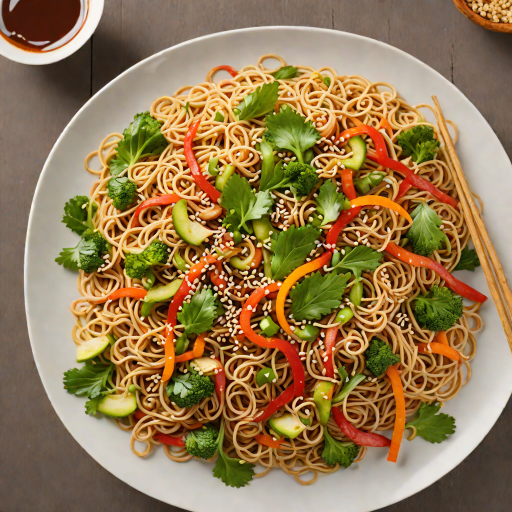 Vegetable Stir-Fry Noodles with Sesame Ginger Sauce