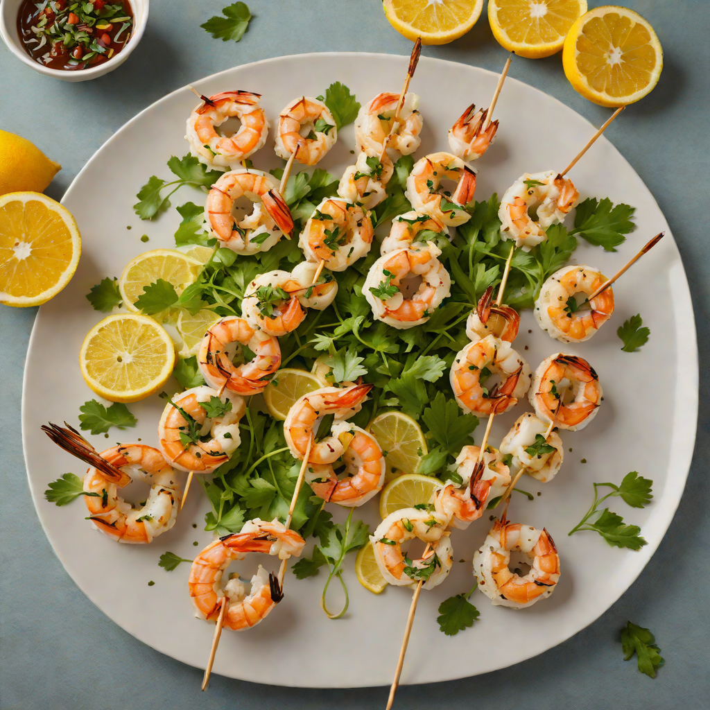 Grilled Citrus-Marinated Shrimp Skewers with Garlic and Parsley