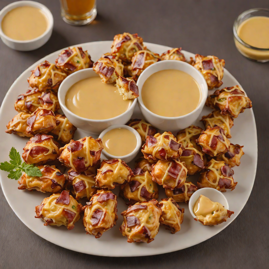 Cheddar and Bacon-Stuffed Pretzel Bites with Beer Mustard Dip