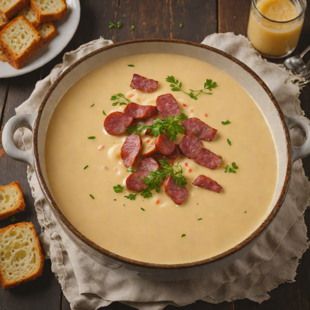 Milwaukee-Style Beer Cheese Soup with Smoked Sausage