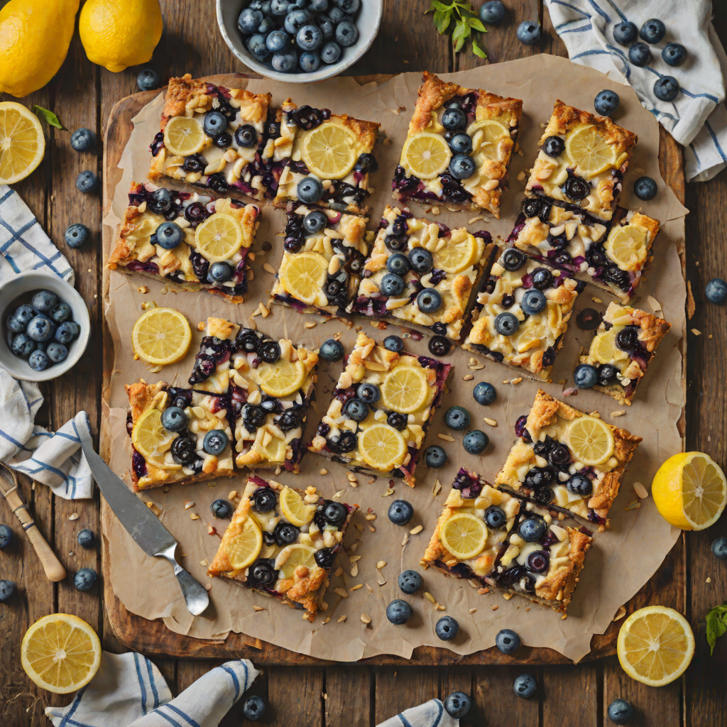 Oven-Baked Lemon Blueberry Bars with Almond Crust