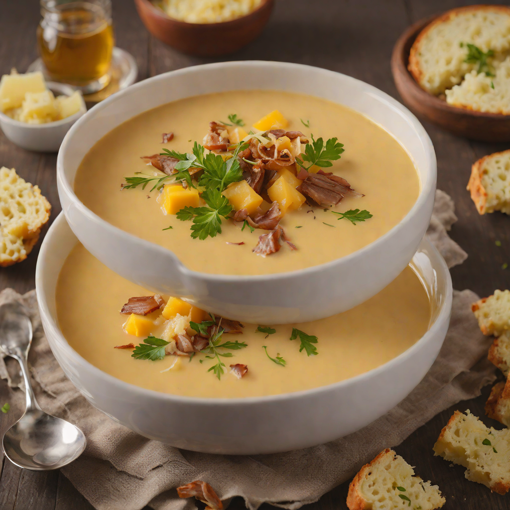 Wisconsin Cheddar and Beer Soup with Caramelized Onions