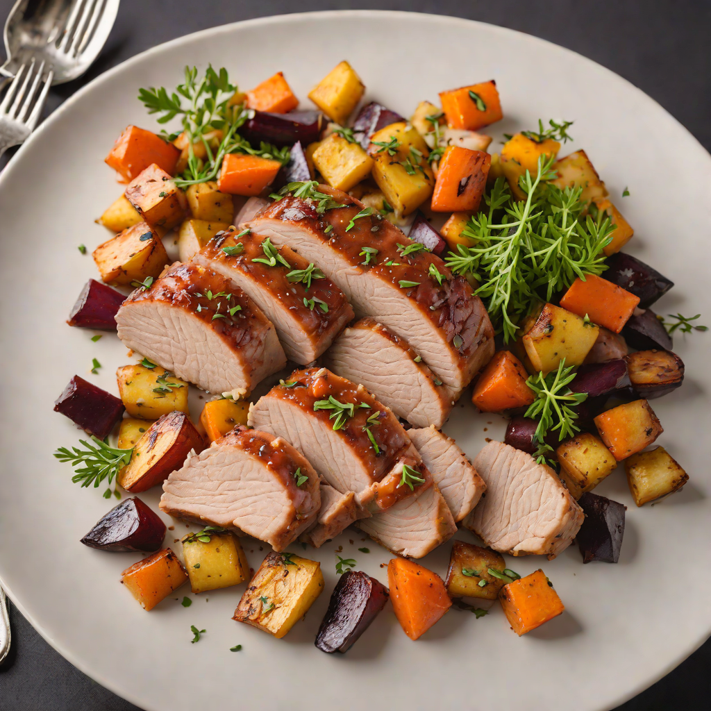 Baked Maple-Glazed Pork Tenderloin with Roasted Root Vegetables