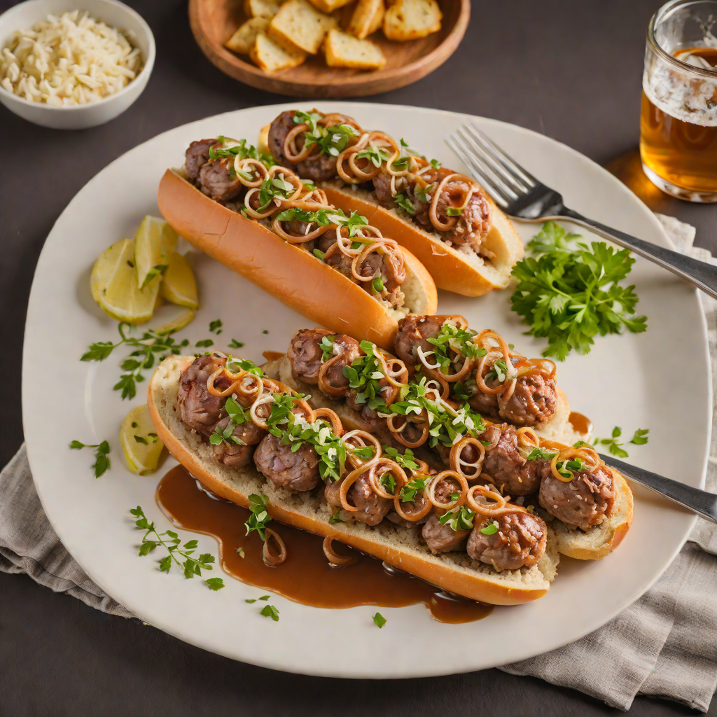 Milwaukee Style Beer-Braised Bratwurst with Caramelized Onions