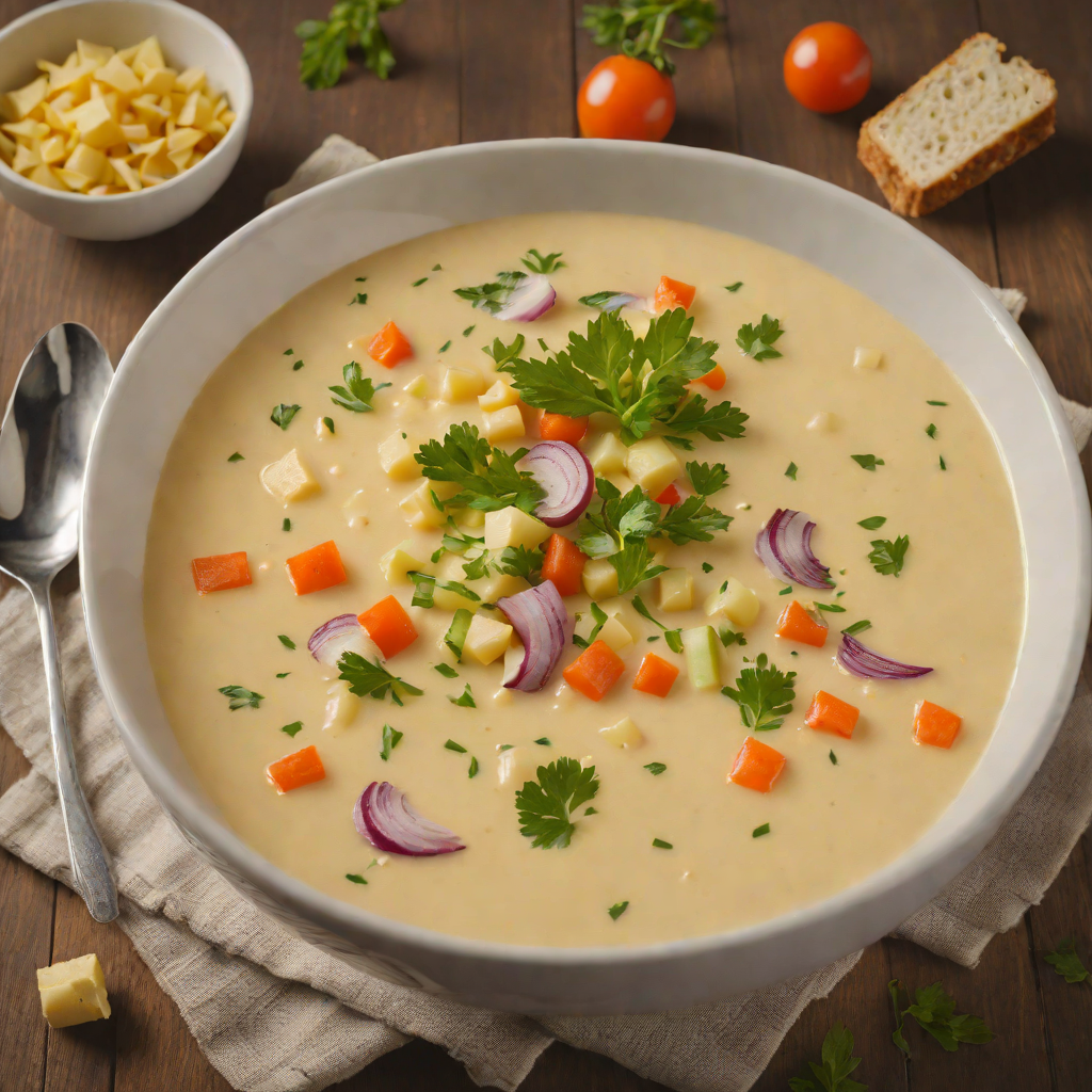 Milwaukee-Inspired Creamy Cheese Soup with Fresh Vegetables