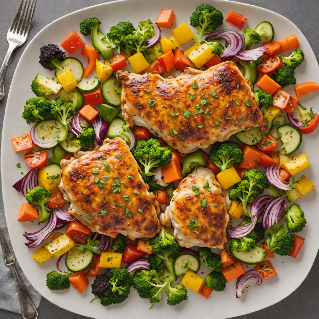 Sheet Pan Amazon-Inspired Spiced Chicken with Mixed Vegetables
