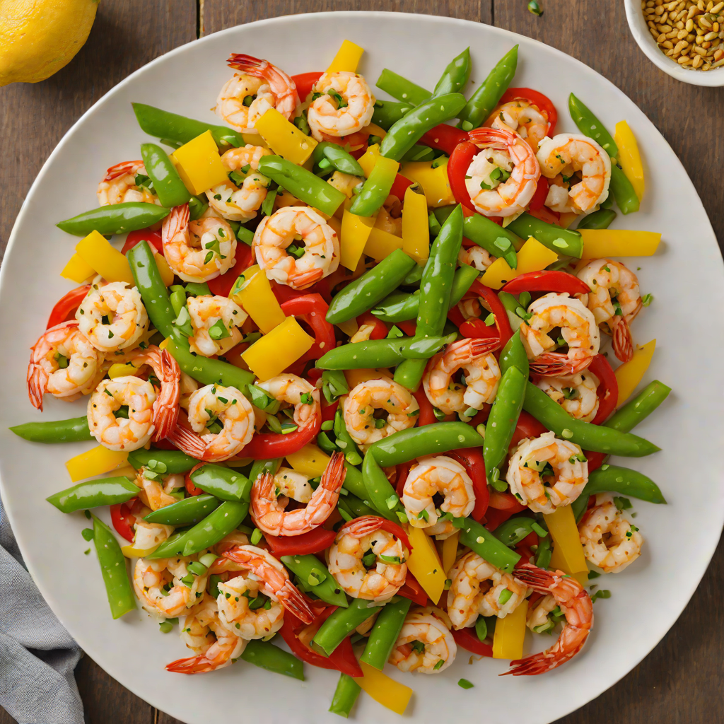 Lemon-Garlic Shrimp Stir Fry with Snap Peas and Bell Peppers