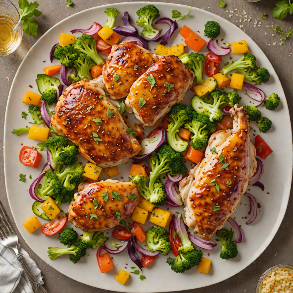 Sheet Pan Honey-Glazed Chicken with Rainbow Vegetables