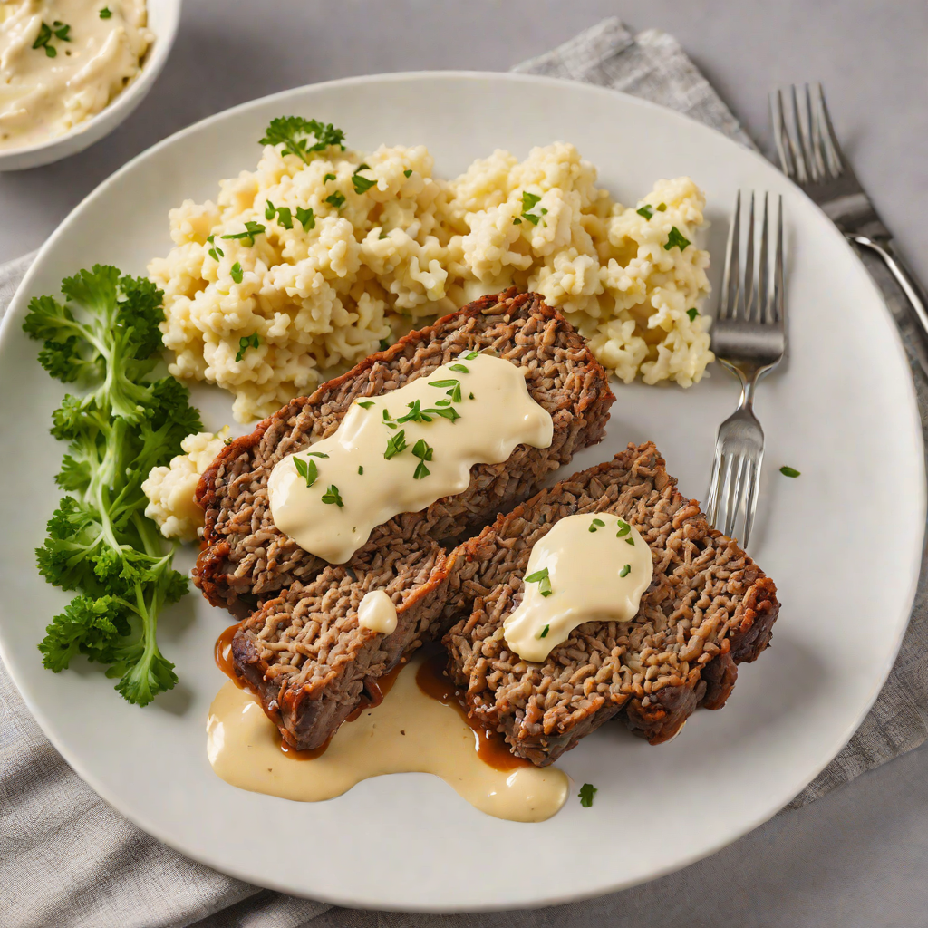 Cheese-Stuffed Keto Meatloaf with Cauliflower Mash
