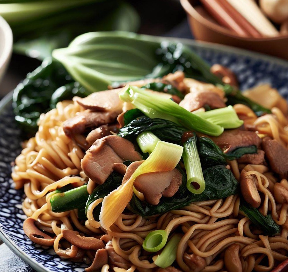 Stir-Fried Shanghai Noodles with Pork and Bok Choy