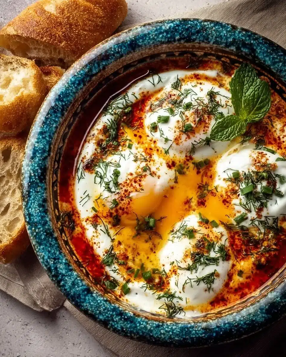Turkish-Style Fried Eggs with Herbed Yogurt