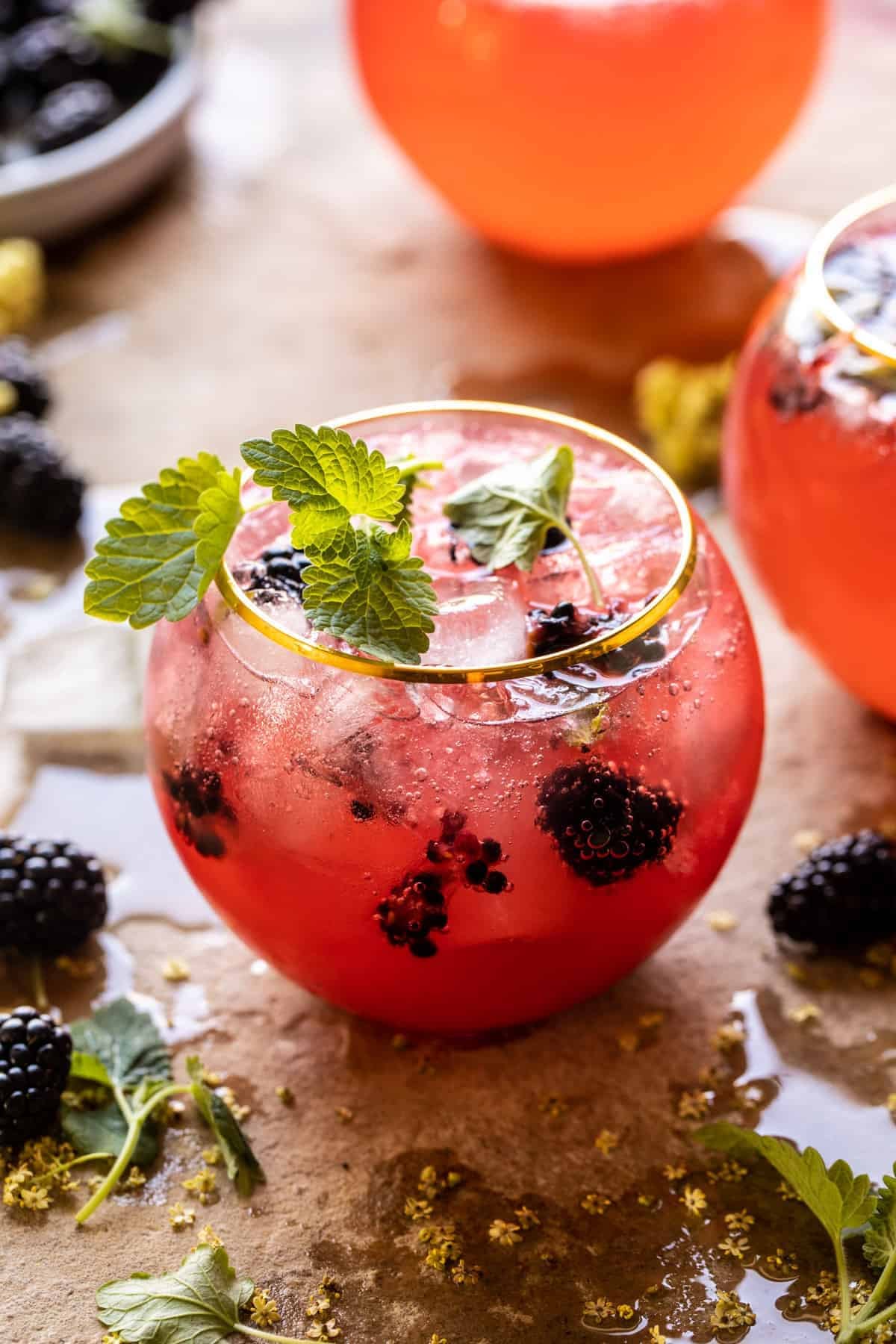 Blackberry Champagne Mule with Thyme