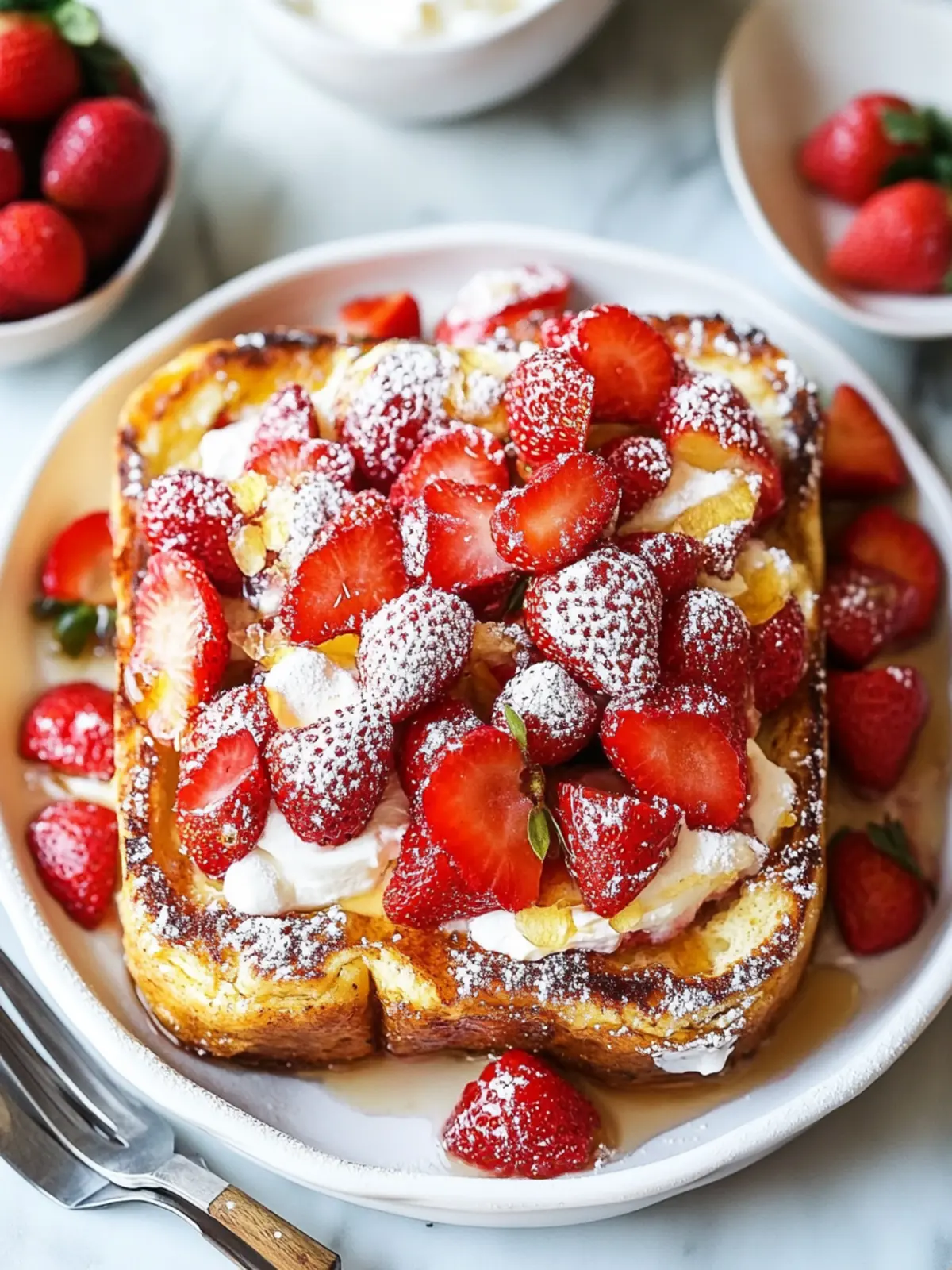 Baked Strawberries and Cream French Toast Casserole