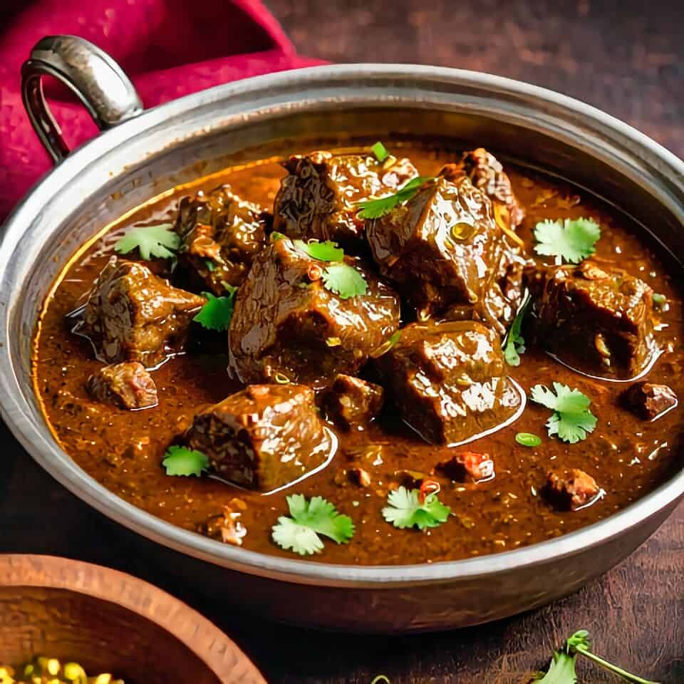 Pressure Cooker Nepali Goat Curry with Warm Spices