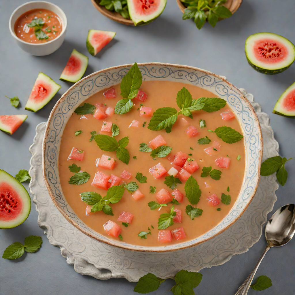 Chilled Andalusian Gazpacho with Watermelon and Mint
